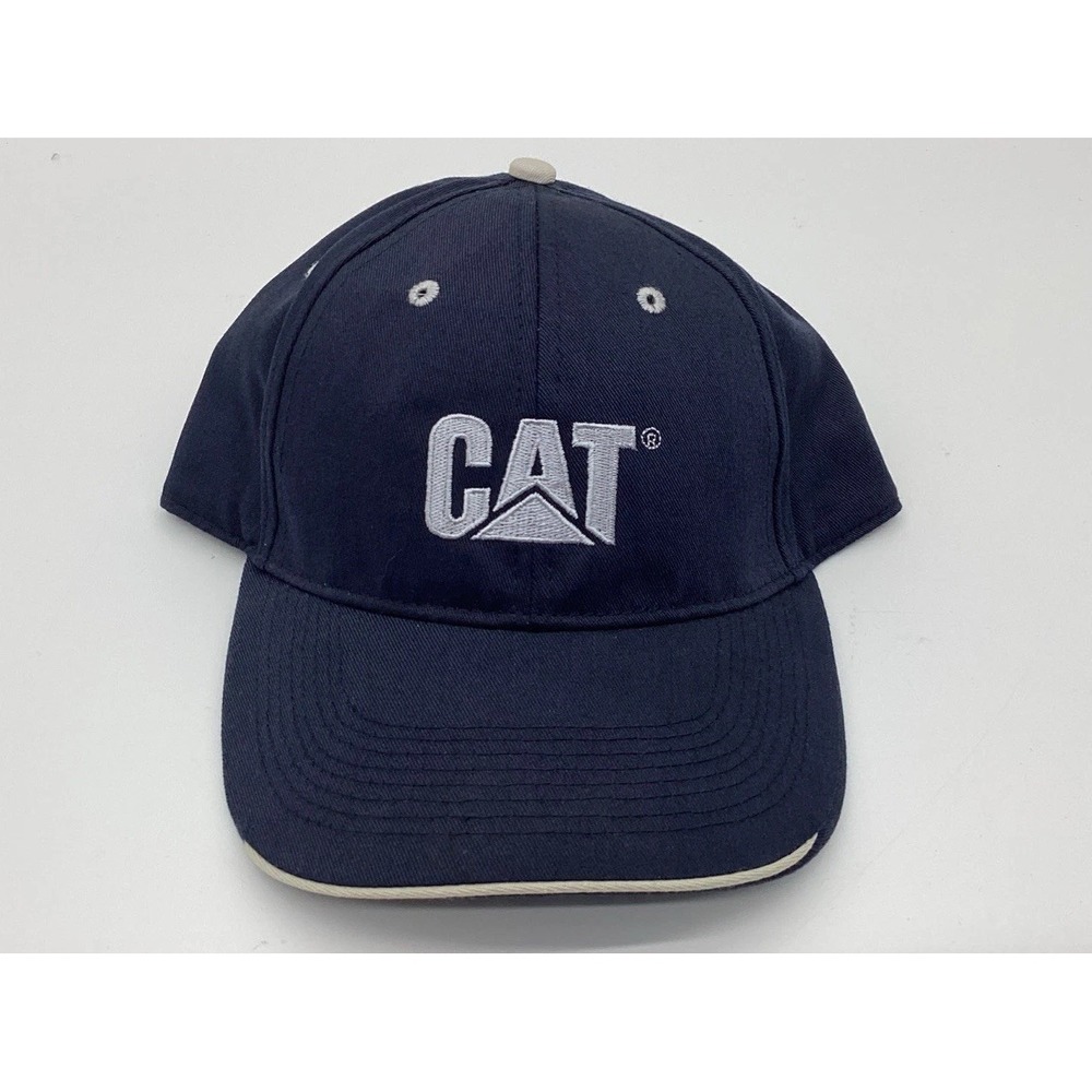 Caterpillar Tractor CAT Norscot Hat Adjustable Cap Blue Silver Embroidered Logo